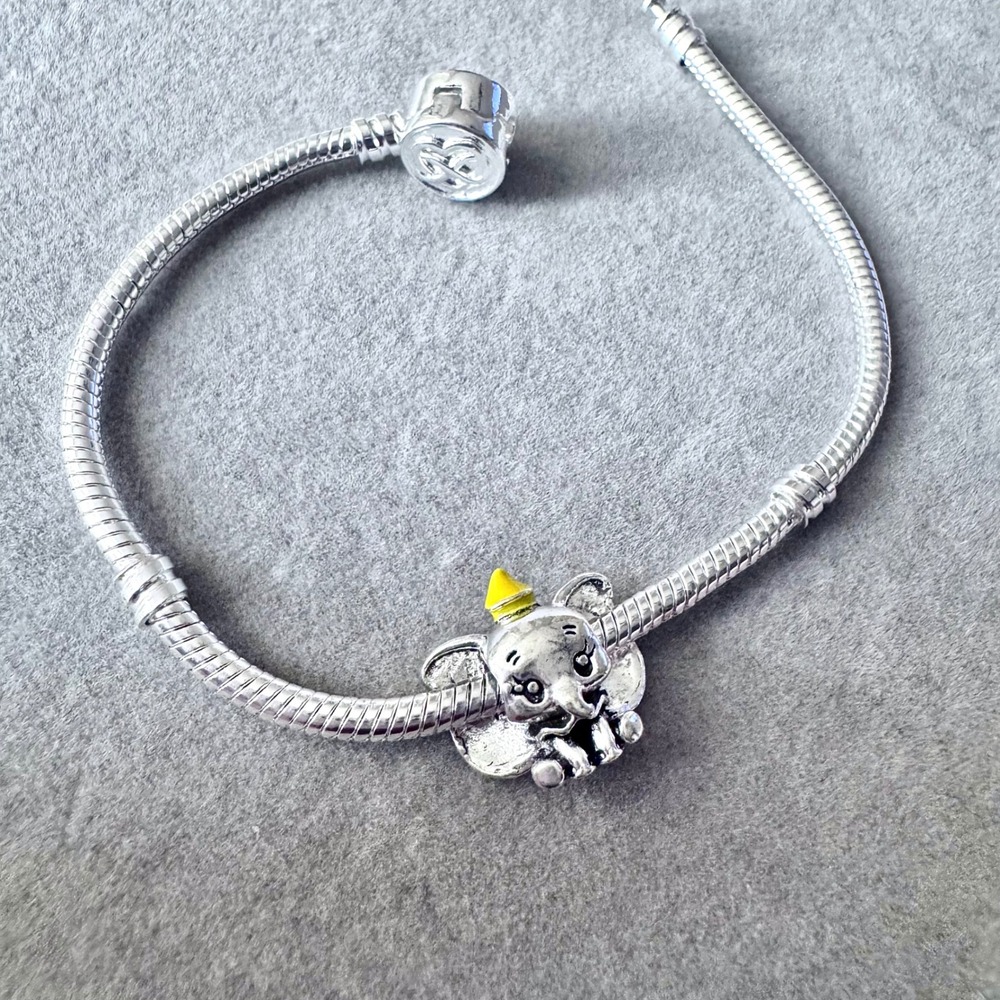 Silver Dumbo Elephant Bead Charm fits PANDORA - Picture 3 of 9